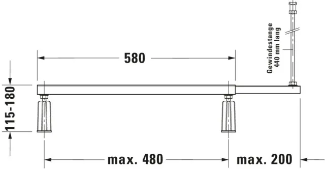 Duravit Fußgestell für Duschwannen „D-Code“ 4 × 58 cm