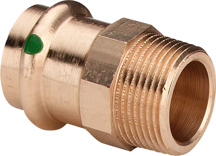 „Sanpress“ Übergangsstück mit 1 Muffe und Außengewinde 15 mm × 1/2″ „Sanpress“ Übergangsstück mit 1 Muffe und Außengewinde 15 mm × 1/2″