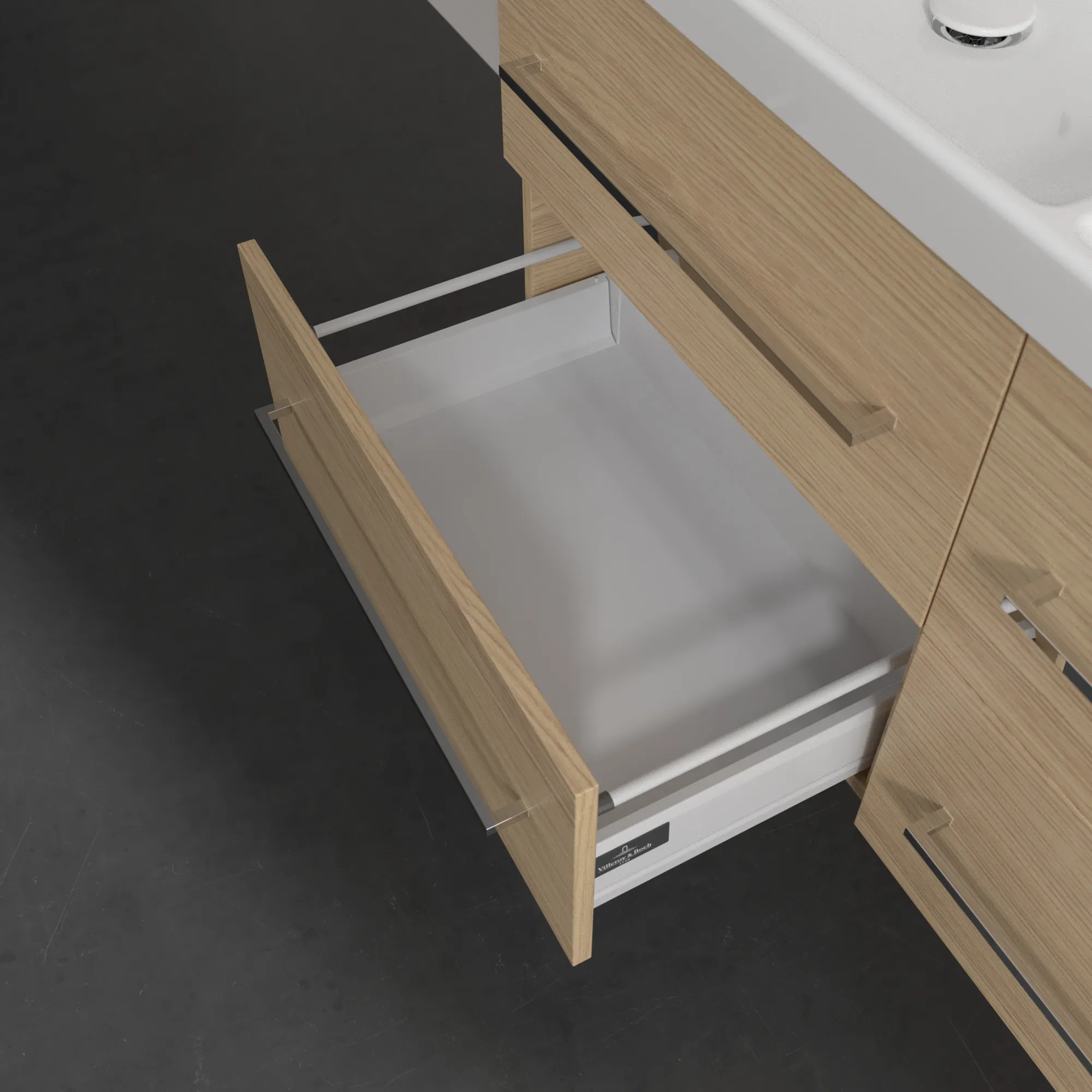 Villeroy & Boch Waschtischunterschrank „Avento“ für Schrank-Doppelwaschtisch 1180 × 514 × 452 mm Nordic Oak, Soft Closing