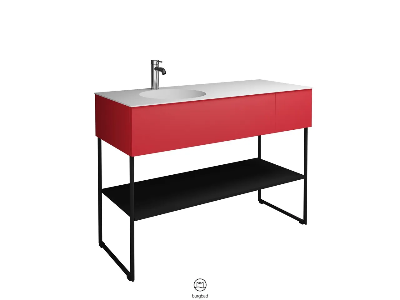 burgbad Coco Mineralguss-Waschtisch inkl. Waschtischunterschrank, Schwarz Seidenglanz burgbad Coco Mineralguss-Waschtisch inkl. Waschtischunterschrank, Schwarz Seidenglanz