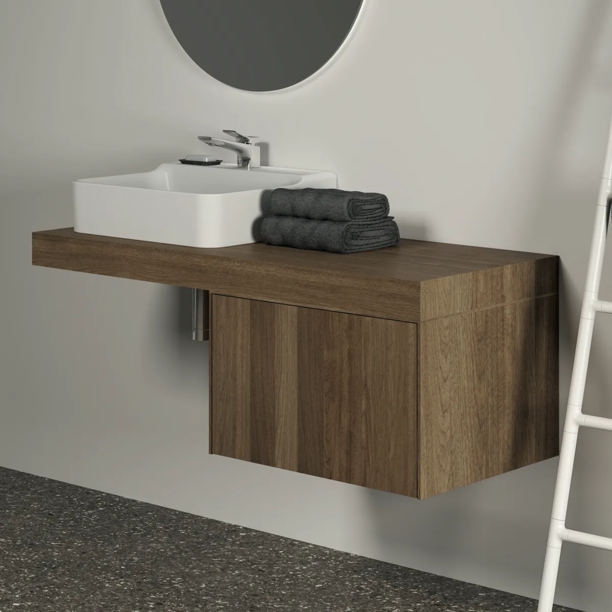 Ideal Standard Konsole Conca Walnuss Dunkel 1200x505x80mm Ideal Standard Konsole Conca Walnuss Dunkel 1200x505x80mm