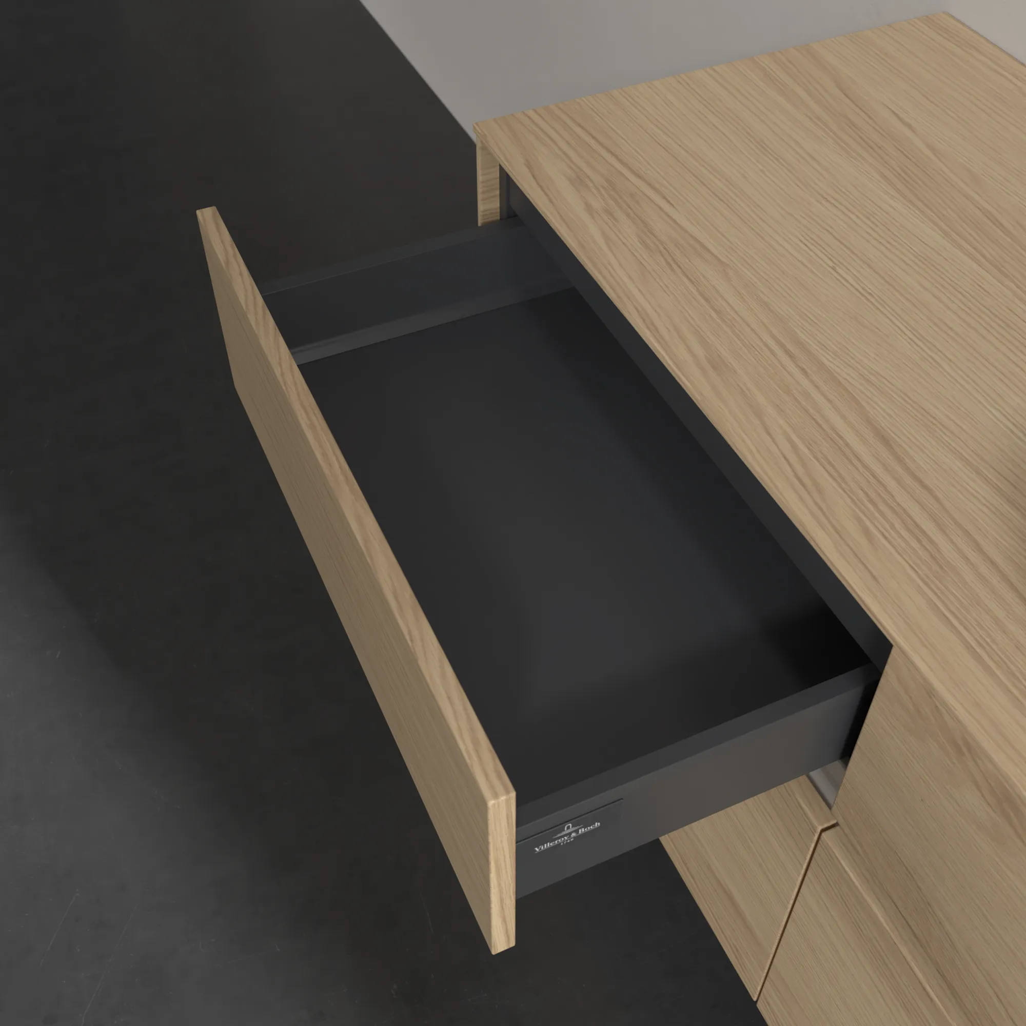 Villeroy & Boch Waschtischunterschrank „Collaro“ 1200 × 548 × 500 mm Nordic Oak, ohne Beleuchtung, für Becken rechts