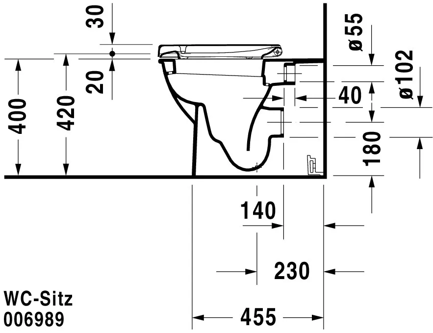 Stand-Tiefspül-WC back to wall „Darling New“ 36 × 40 × 57 cm