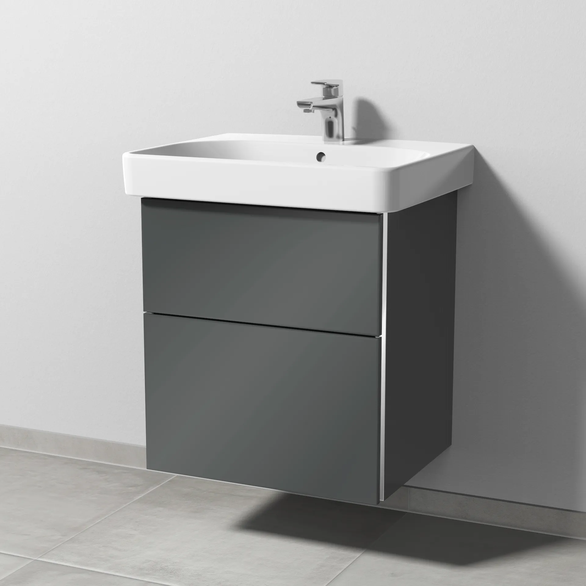 Sanipa Waschtischunterschrank „3way“ passend zu Keramik-Waschtische Smyle Square von Geberit 525 × 593 × 442 mm in Anthrazit (glanz) Sanipa Waschtischunterschrank „3way“ passend zu Keramik-Waschtische Smyle Square von Geberit 525 × 593 × 442 mm in Anthrazit (glanz)