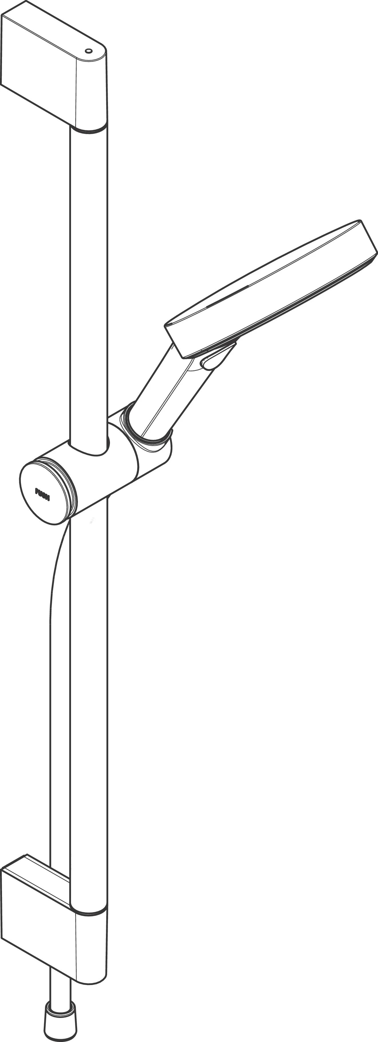 Hansgrohe Rainfinity Brauseset 130 3jet mit Unica S Puro Push-Schieber, Brushed Black Chrome, 720 mm Stangenlänge