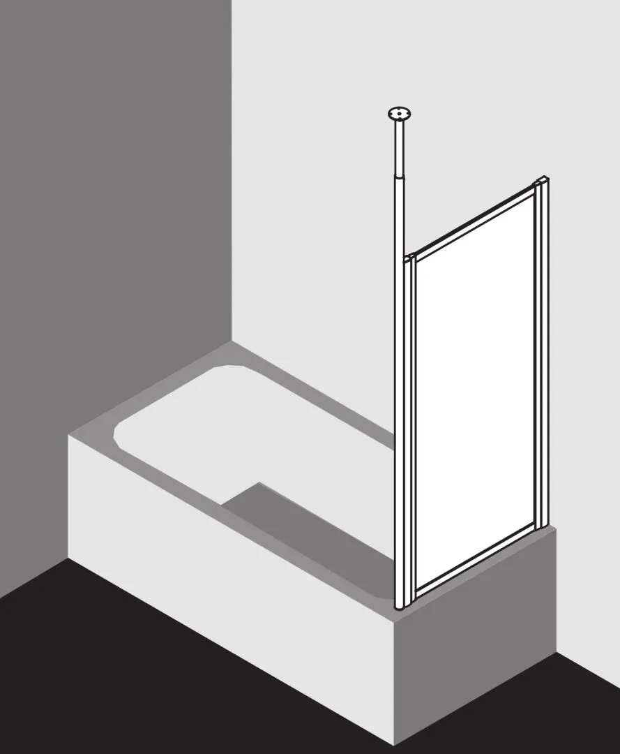 Kermi Seitenwand „VARIO 2000“ Glas Kerolan Perl, Profile Silber Mattglanz, BV: 785 - 810 mm WE: 785 - 810 mm H: 1400 mm