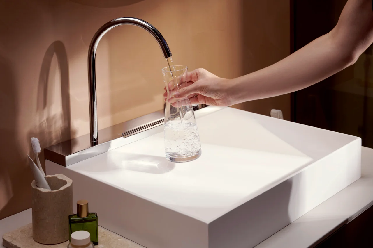 Hansgrohe Avalegra AquaUnit 58 cm, Chrom, matt, Aufsatz und wandhängend, 580x475x100 mm, Schwenkauslauf, Laminarstrahl & Rain, QuickClean+, Thermostatkartusche Hansgrohe Avalegra AquaUnit 58 cm, Chrom, matt, Aufsatz und wandhängend, 580x475x100 mm, Schwenkauslauf, Laminarstrahl & Rain, QuickClean+, Thermostatkartusche