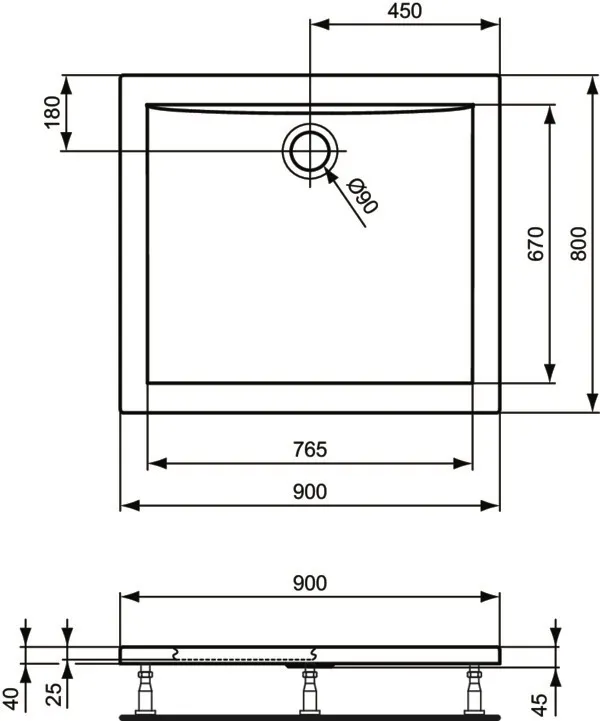 Ideal Standard Duschwanne „UltraLight“ Ideal Standard Duschwanne „UltraLight“