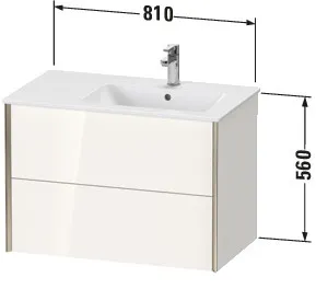 Duravit Waschtischunterschrank wandhängend „XViu“ 81 × 56 × 48 cm in Nussbaum gebürstet