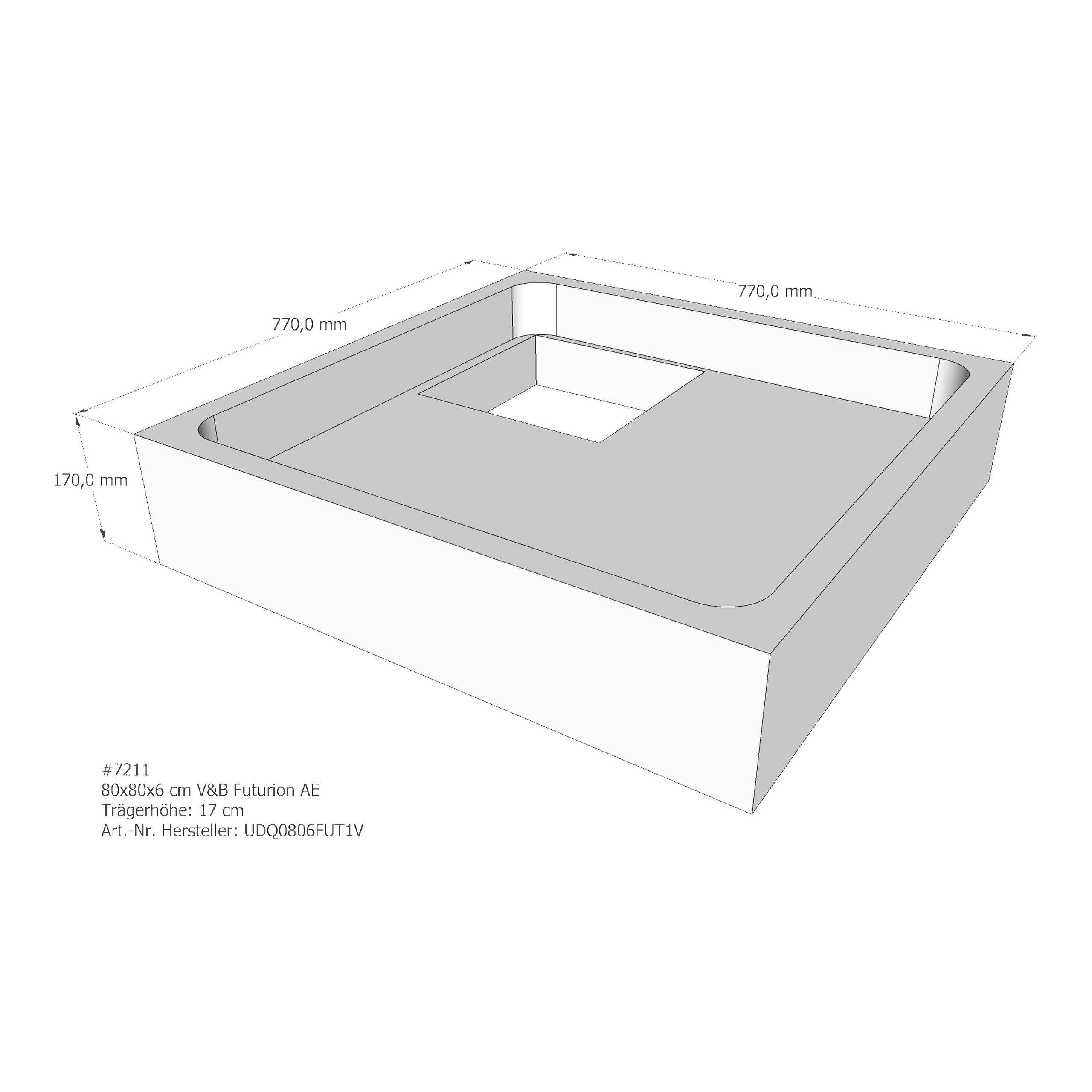 Duschwannenträger für Villeroy & Boch Futurion 80 × 80 × 6 cm