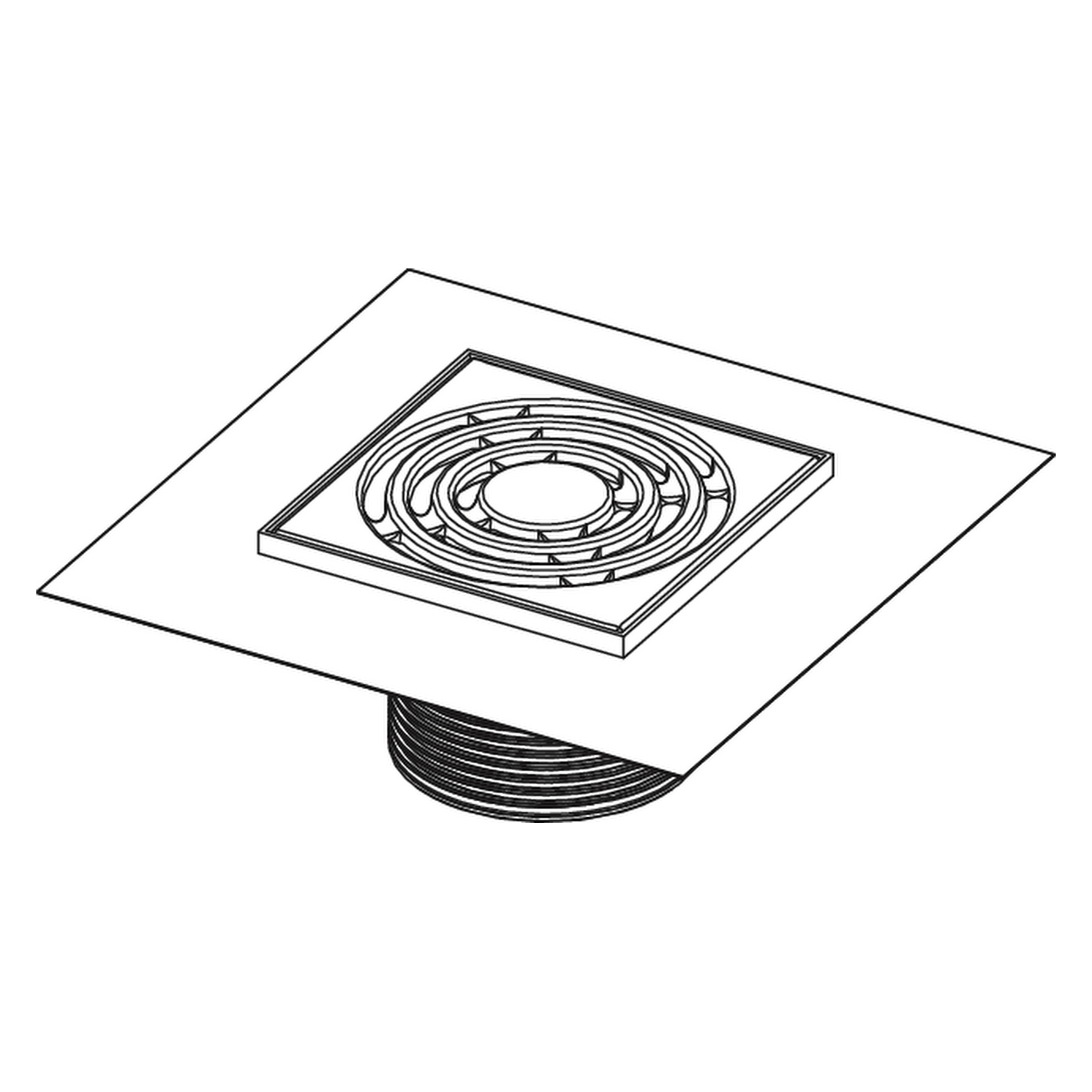 TECEdrainpoint S Rostrahmen Kunststoff, 150 mm, inkl. Designrost, mit werkseitig angebrachter Seal System Dichtmanschette