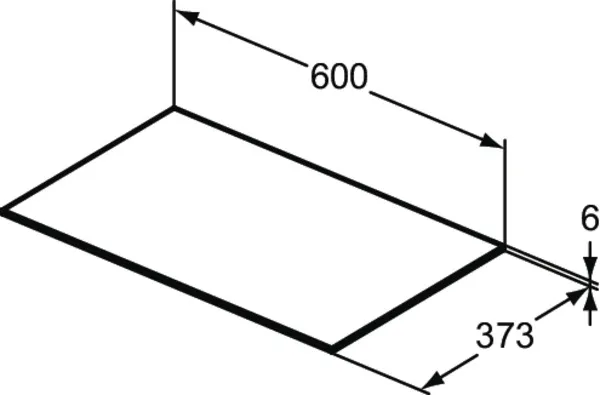 Waschtischplatte Conca, aus Keramik, 602x373x6mm, Marmor Noir Desir