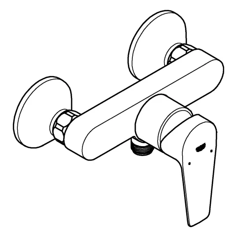Einhand-Brausebatterie BauEdge 23635_1, Wandmontage, mit Temperaturbegrenzer, S-Anschlüsse, eigensicher, chrom Einhand-Brausebatterie BauEdge 23635_1, Wandmontage, mit Temperaturbegrenzer, S-Anschlüsse, eigensicher, chrom