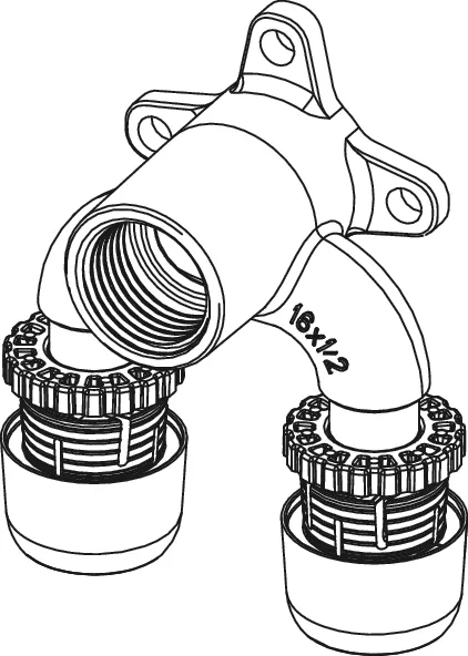 TECElogo-Ax U-Doppelwandscheibe Dimension 16 × Rp 1/2″, Siliziumbronze