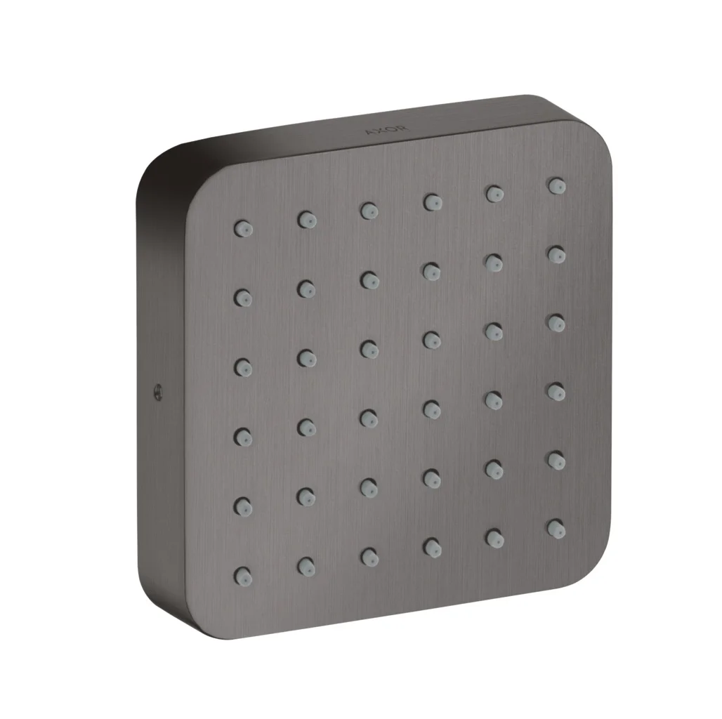 Hansgrohe AXOR Citterio E Brausemodul Unterputz softsquare Brushed Black Chrome 120x120mm Rain Strahl 5,3 l/min verstellbarer Winkel für Kopf-, Nacken- oder Seitenbrause