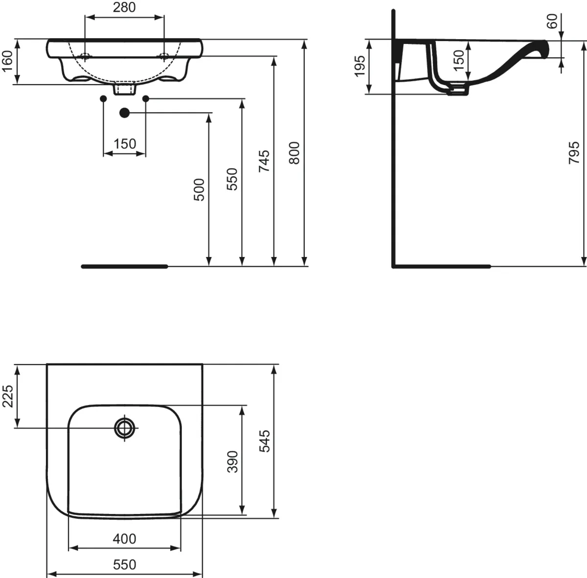 Ideal Standard Waschbecken „Contour21+“ Ideal Standard Waschbecken „Contour21+“