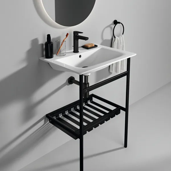 Waschbecken „ConnectAir“ 64 × 46 × 16,5 cm, Hahnlochposition mittig in Weiß Waschbecken „ConnectAir“ 64 × 46 × 16,5 cm, Hahnlochposition mittig in Weiß