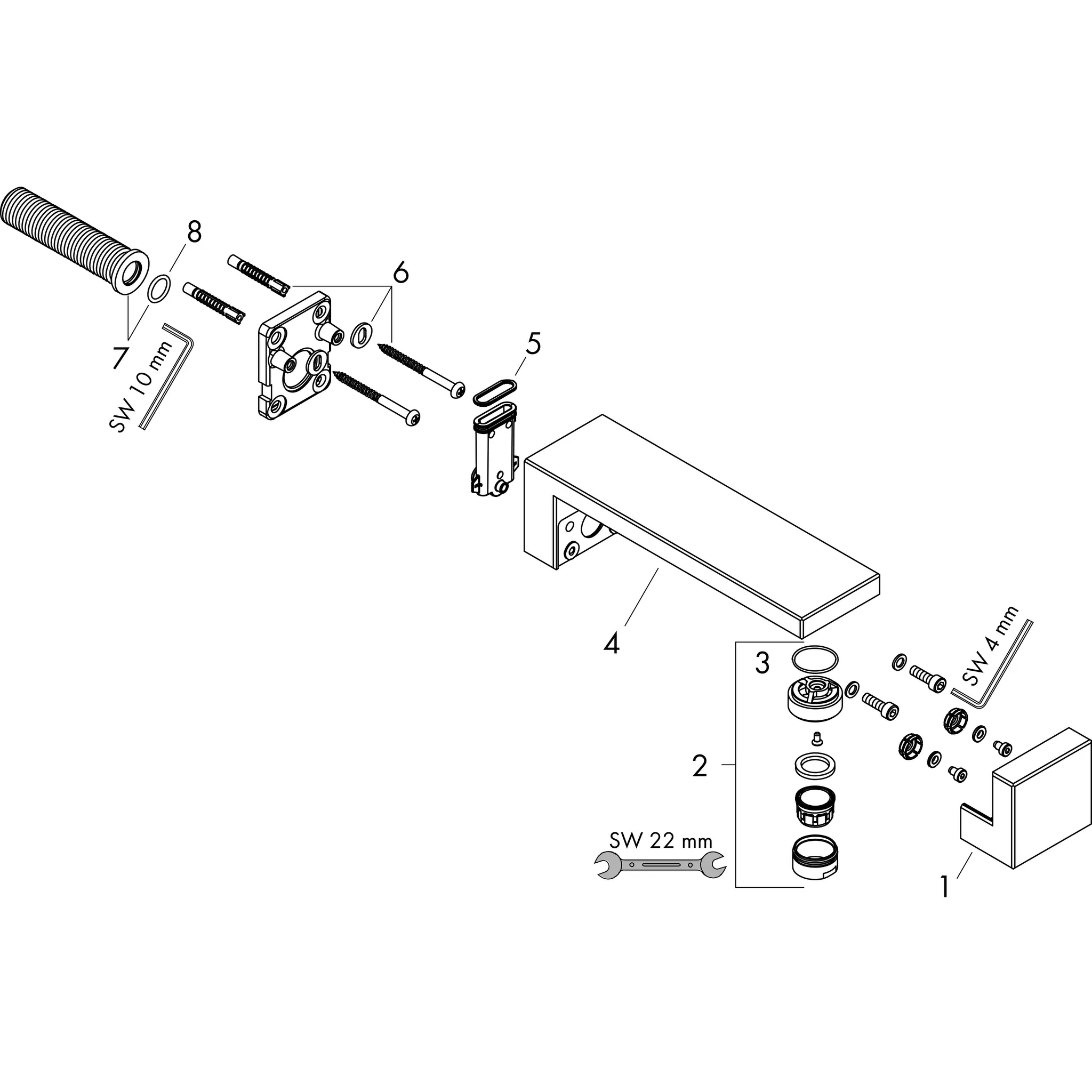 Wanneneinlauf Axor Edge Diamantschliff chrom Wanneneinlauf Axor Edge Diamantschliff chrom