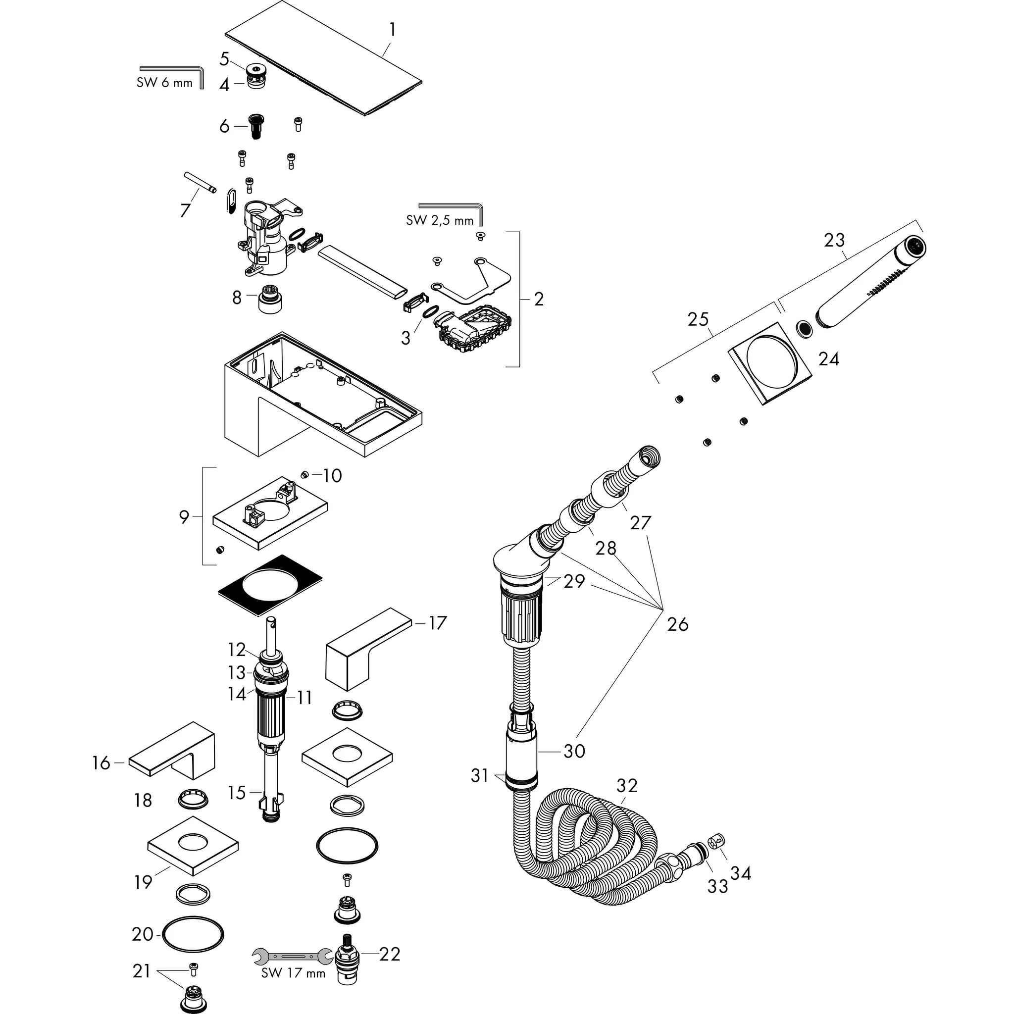 Hansgrohe AXOR MyEdition 4-Loch Wannenrandarmatur Chrom/Schwarzglas Hansgrohe AXOR MyEdition 4-Loch Wannenrandarmatur Chrom/Schwarzglas