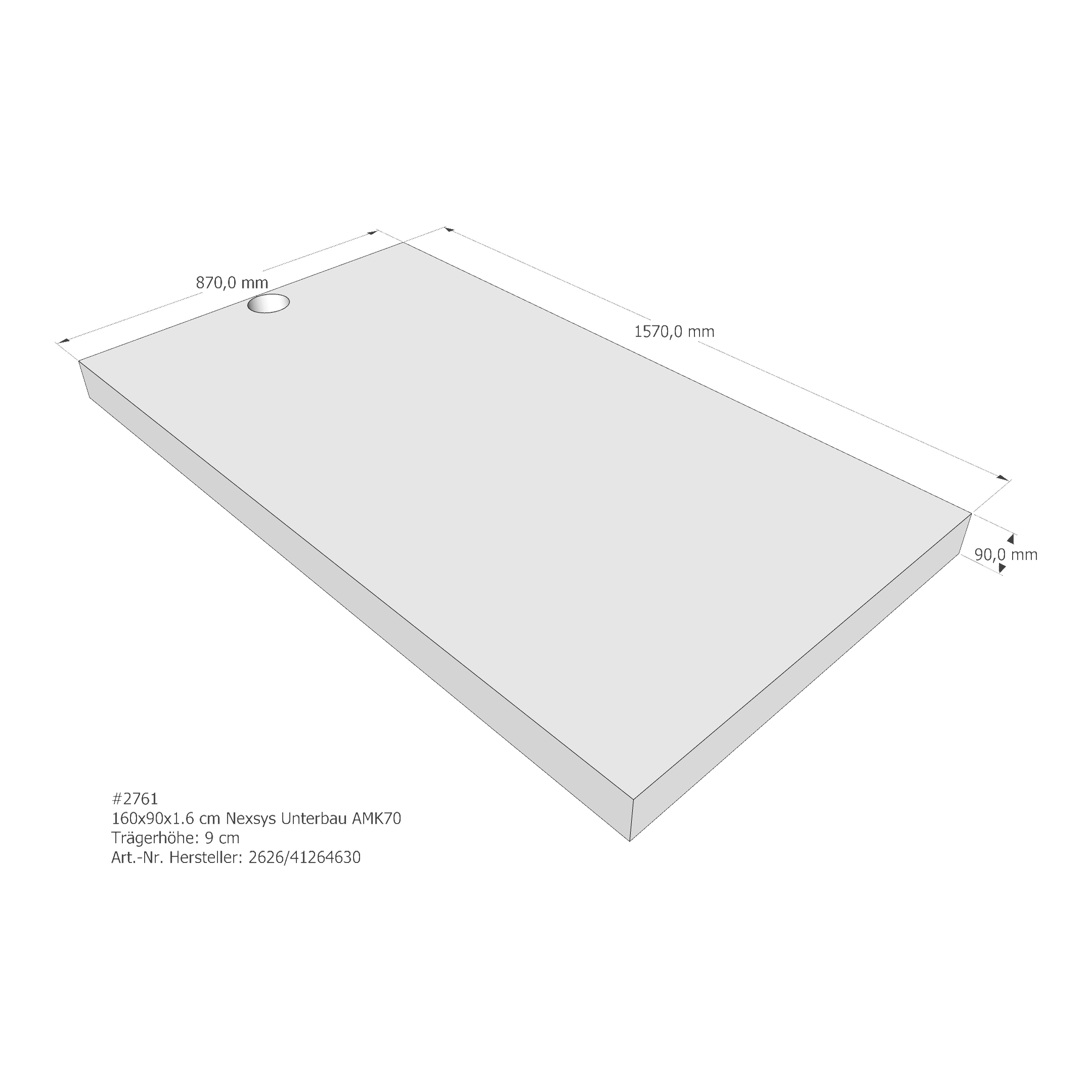 Duschwannenträger für Kaldewei Nexsys Unterbau 160 × 90 × 1,6 cm Breite: 90 cm / Länge: 160 cm Duschwannenträger für Kaldewei Nexsys Unterbau 160 × 90 × 1,6 cm Breite: 90 cm / Länge: 160 cm