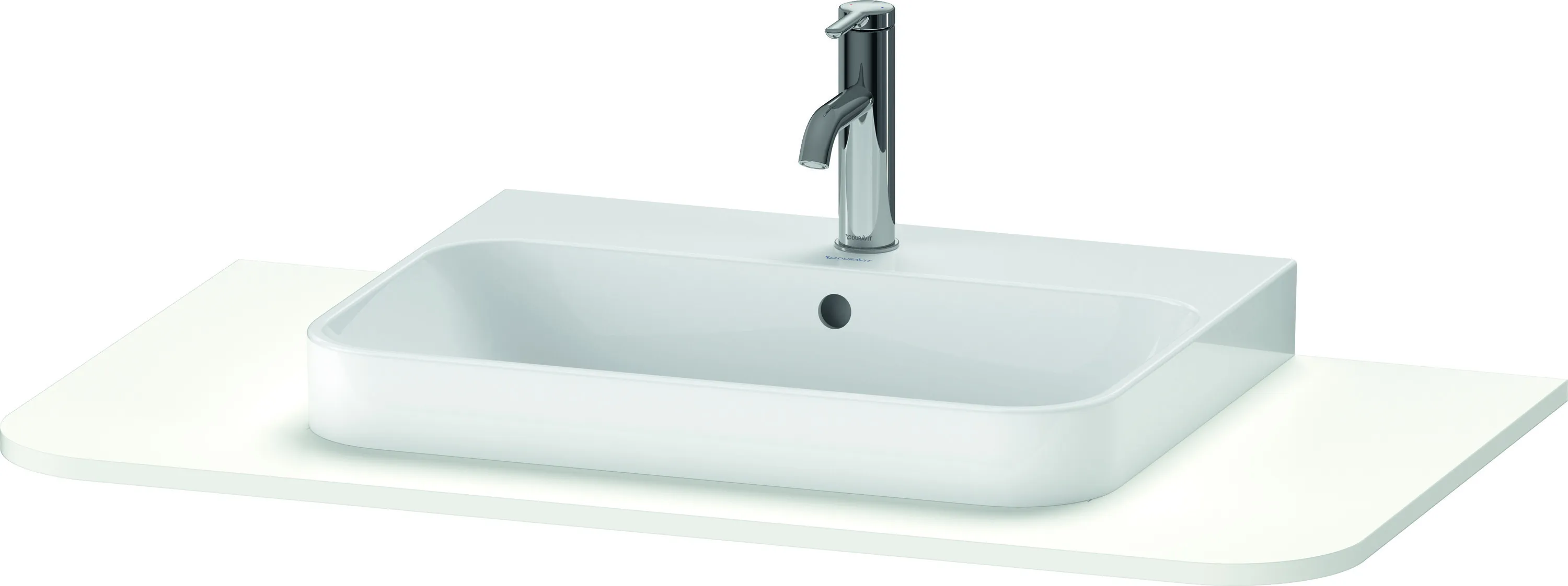 Duravit Konsole „Happy D.2 Plus“, mittig in Weiß Seidenmatt Duravit Konsole „Happy D.2 Plus“, mittig in Weiß Seidenmatt