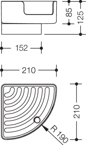 HEWI Eckablage „Serie 802 LifeSystem“ in 12,5 cm