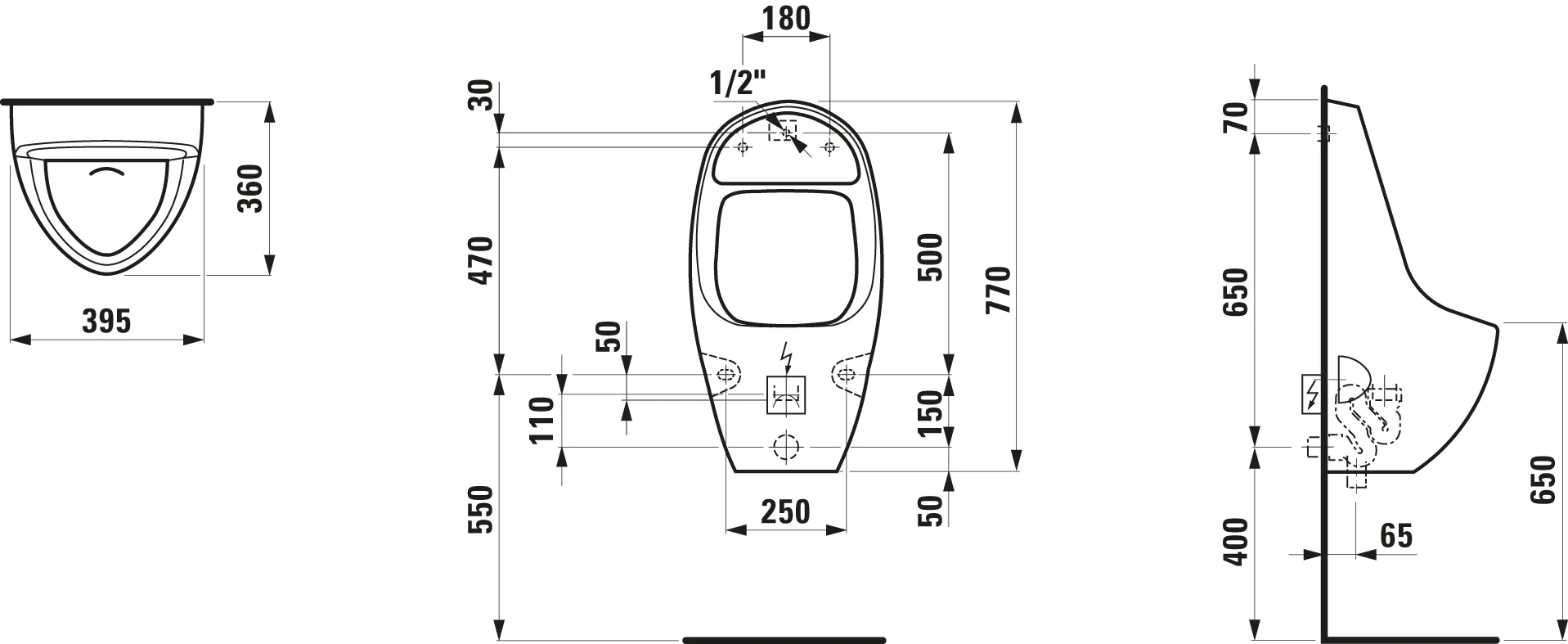Absaugeurinal TAMARO S 360x395x770 für E-Netz-Anschluss mit Steuerung weiß Absaugeurinal TAMARO S 360x395x770 für E-Netz-Anschluss mit Steuerung weiß