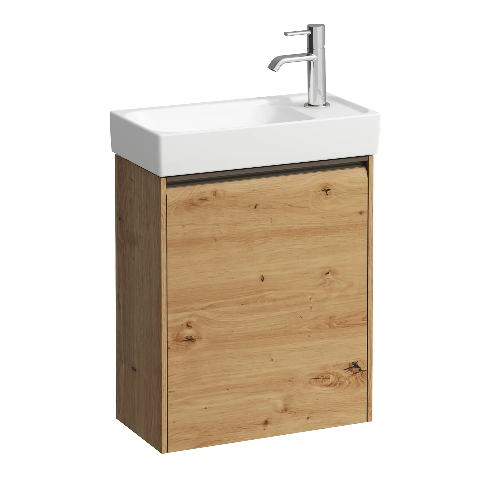 Laufen Waschtischunterbau MEDA Wildeiche, 1200x220x515 mm, 1 Tür rechts, integrierte Griffleiste, Soft-Close, für Handwaschbecken MEDA H815113 (46 cm)