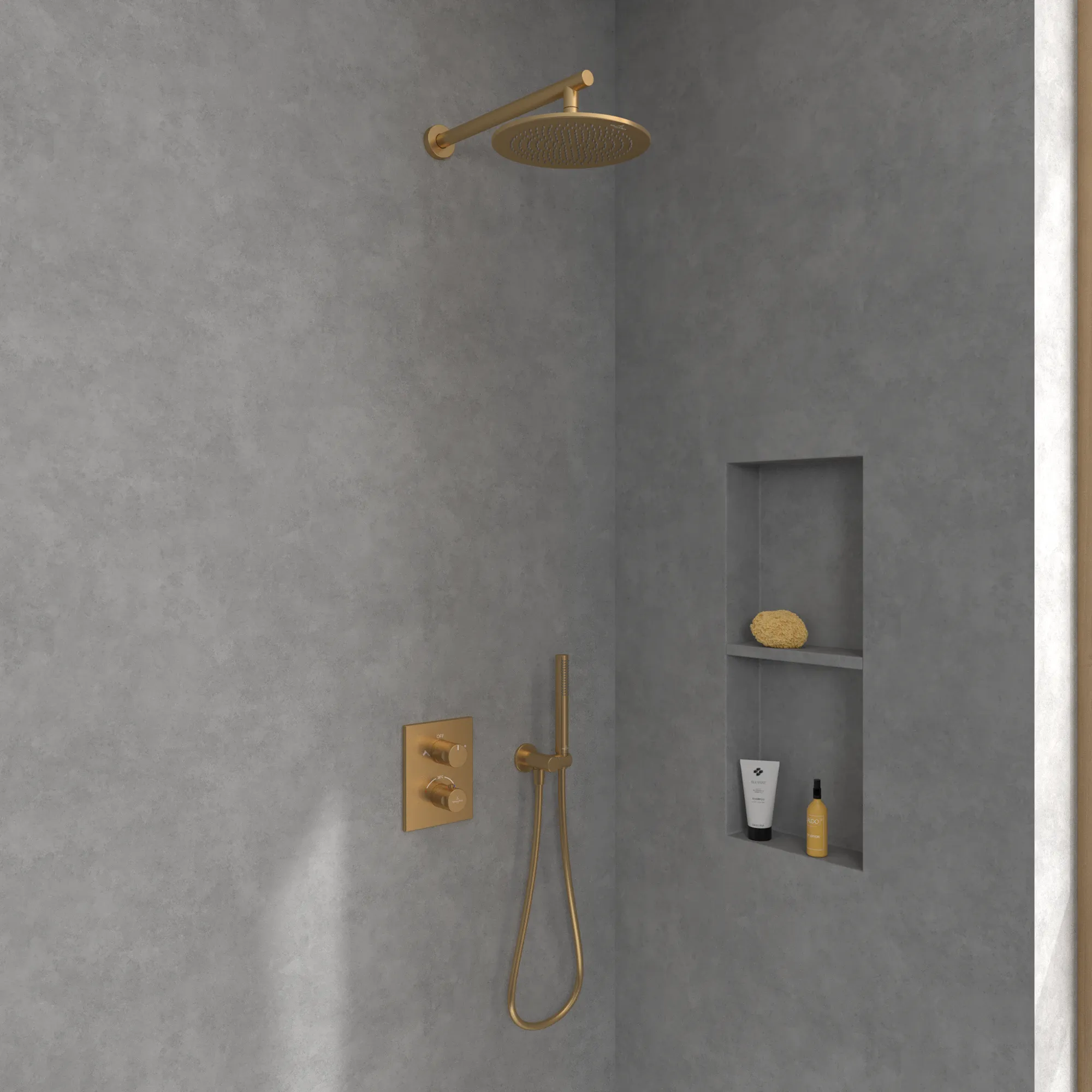 Villeroy & Boch Universal Showers Regenbrause, rund, Brushed Gold, 252 x 252 mm, Höhe 56 mm Villeroy & Boch Universal Showers Regenbrause, rund, Brushed Gold, 252 x 252 mm, Höhe 56 mm