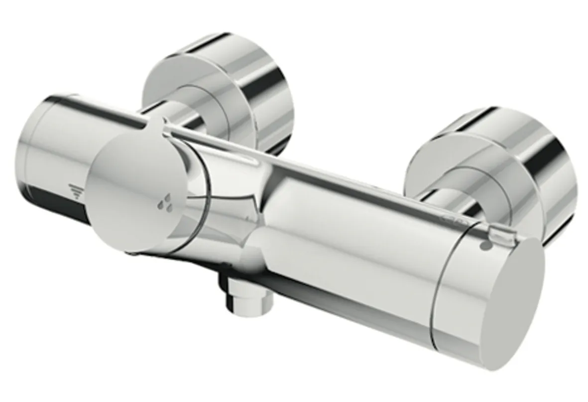 Aufputz-Duscharmatur VITUS VD-Auf/Zu-T / u, Mischwasser, Thermostat, Auf/Zu-Aufputz-Duscharmatur, 2 RFV, Thermische Desinfektion, 2x DN 15 G 1/2 AG, DN 15 G 1/2 AG (unten), chrom Aufputz-Duscharmatur VITUS VD-Auf/Zu-T / u, Mischwasser, Thermostat, Auf/Zu-Aufputz-Duscharmatur, 2 RFV, Thermische Desinfektion, 2x DN 15 G 1/2 AG, DN 15 G 1/2 AG (unten), chrom
