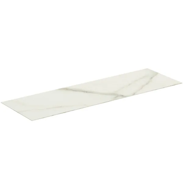 Waschtischplatte Conca, aus Keramik, 1587x505x6mm, Marmor Noir Desir