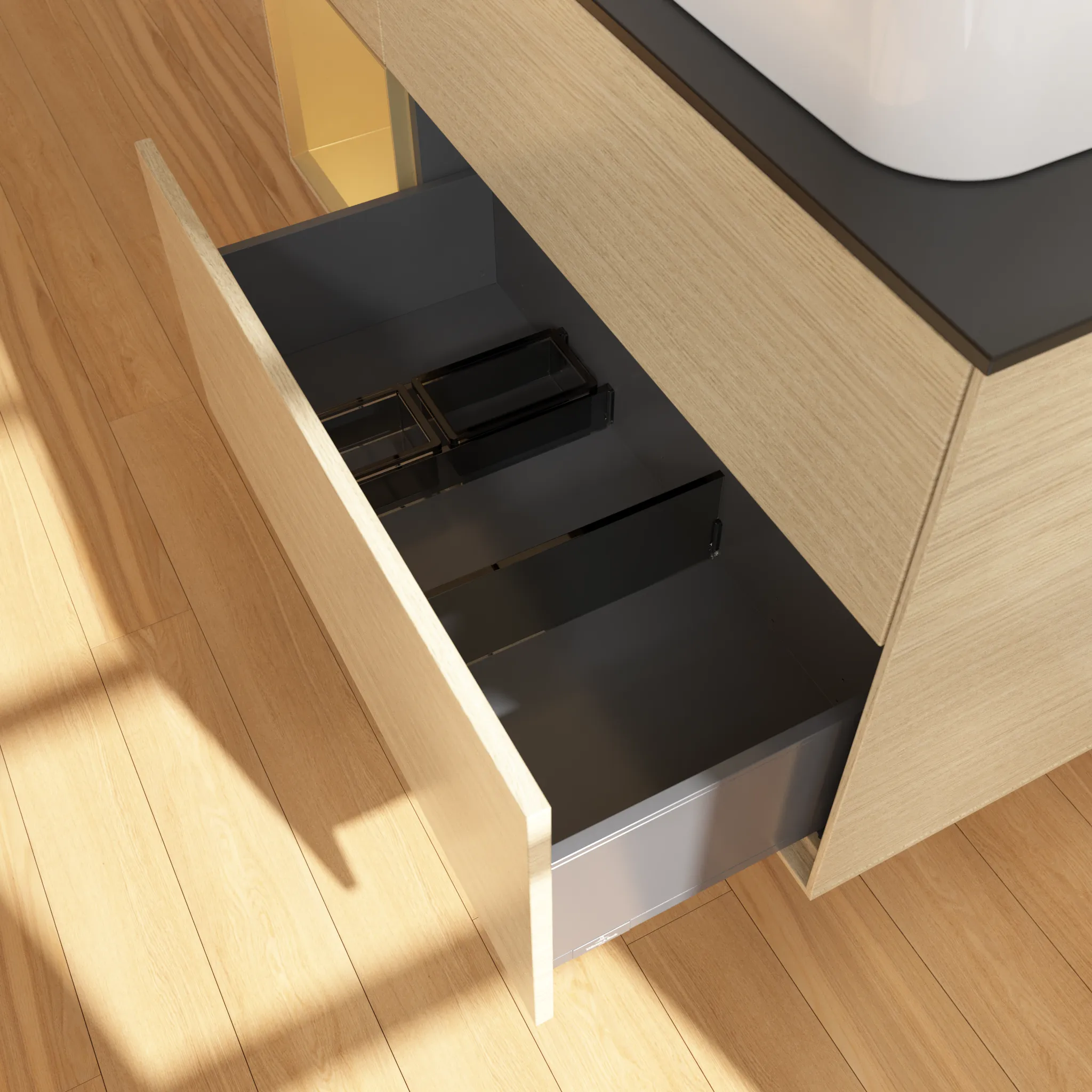 Villeroy & Boch Waschtischunterschrank „Finion“ für Schrankwaschtisch 1200 × 603 × 501 mm Oak Veneer, für Becken rechts Villeroy & Boch Waschtischunterschrank „Finion“ für Schrankwaschtisch 1200 × 603 × 501 mm Oak Veneer, für Becken rechts