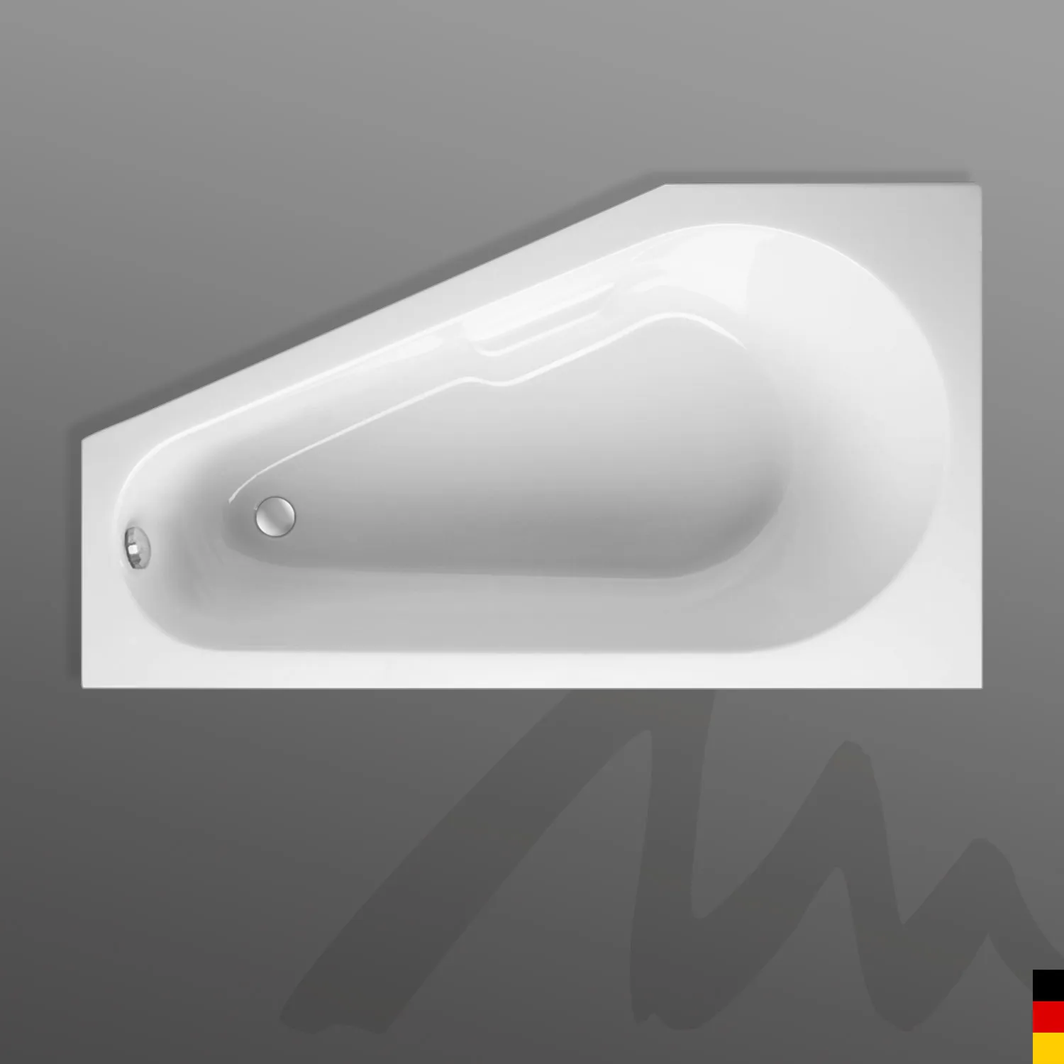 Mauersberger stricta Acryl-Badewanne stricta 160/90 rechts, 1600x900x470, weiß