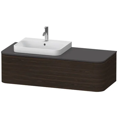 Duravit Waschtischunterschrank wandhängend „Happy D.2 Plus“ Nussbaum gebürstet