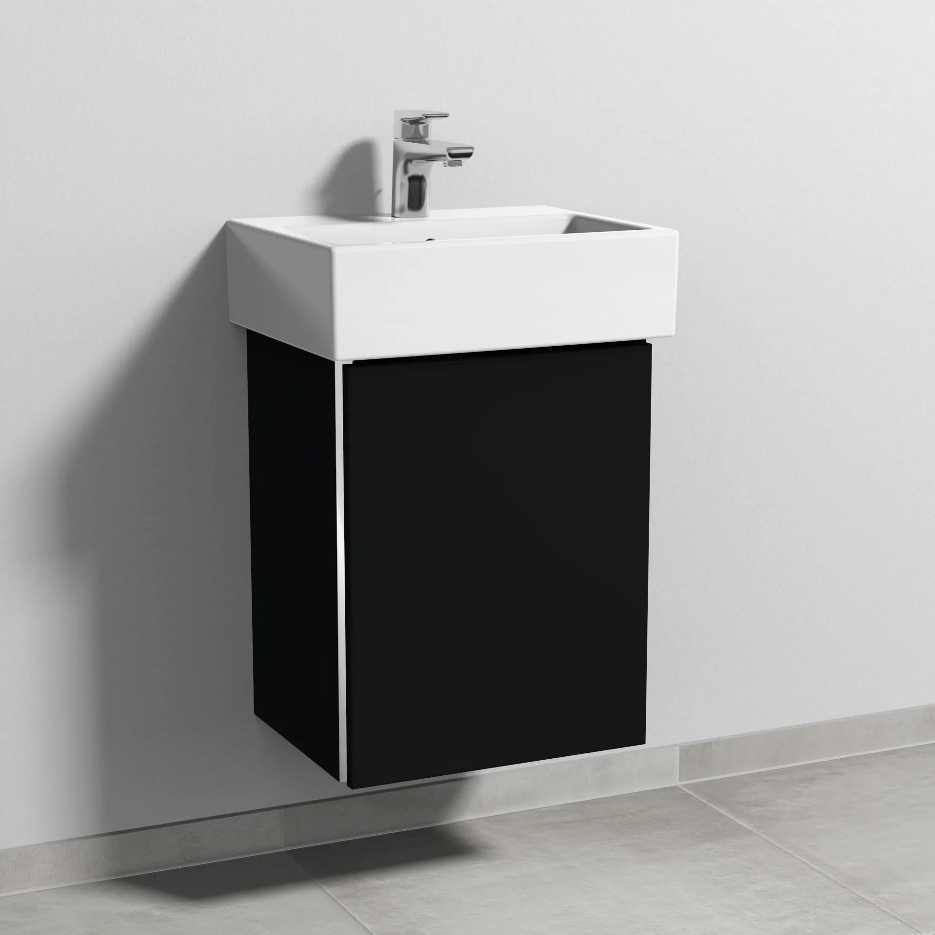 Sanipa Waschtischunterschrank „3way“ passend zu Keramik-Waschtische Vero Air von Duravit 400 × 520 × 332 mm in Schwarz (matt), Anschlag rechts