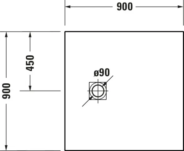 Duravit quadrat Duschwanne „Sustano“ 90 × 90 cm in Cream Matt