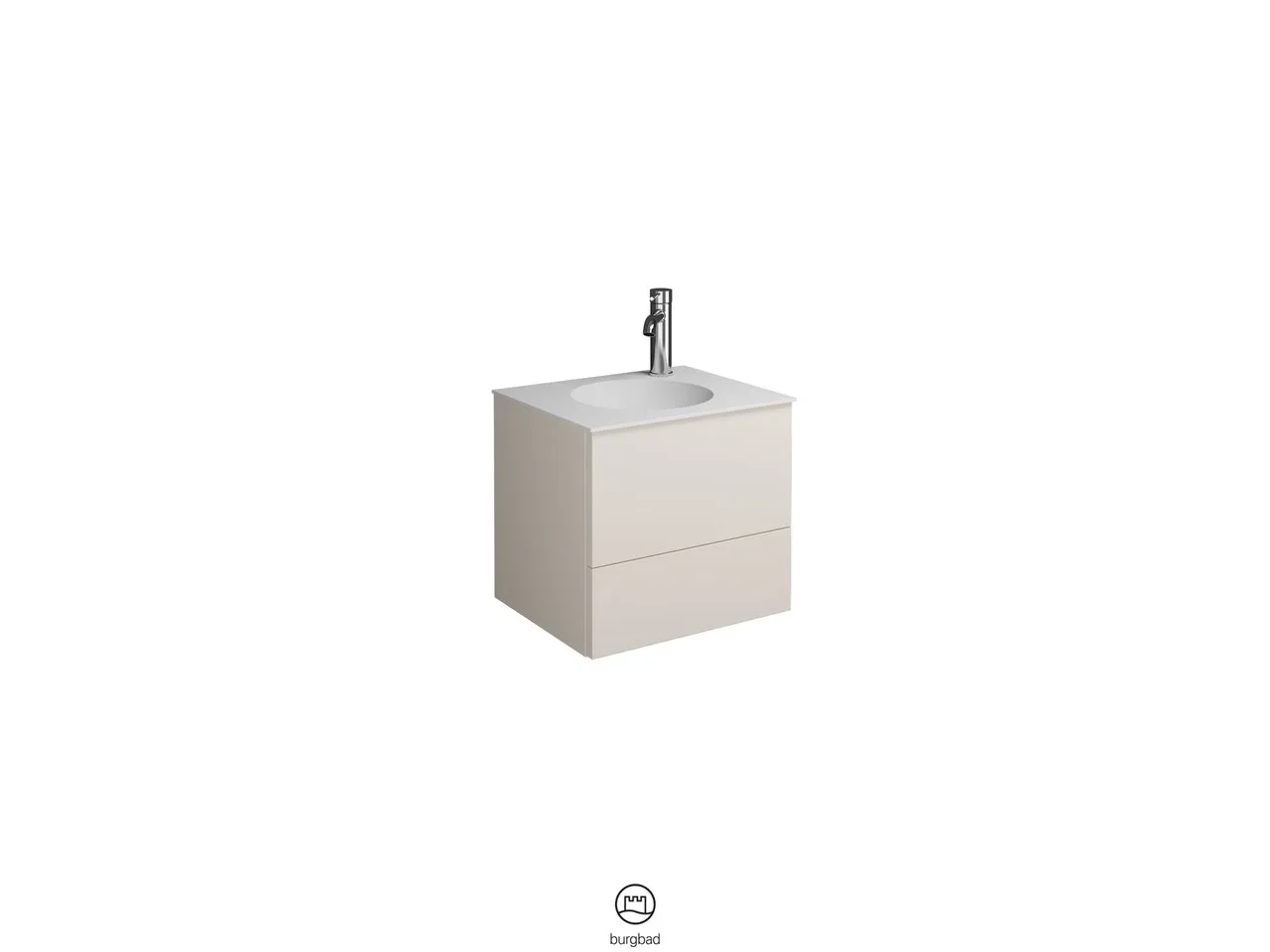 burgbad Coco Mineralguss-Waschtisch inkl. Waschtischunterschrank, 406 mm hoch, 373x450 mm, PG2 burgbad Coco Mineralguss-Waschtisch inkl. Waschtischunterschrank, 406 mm hoch, 373x450 mm, PG2