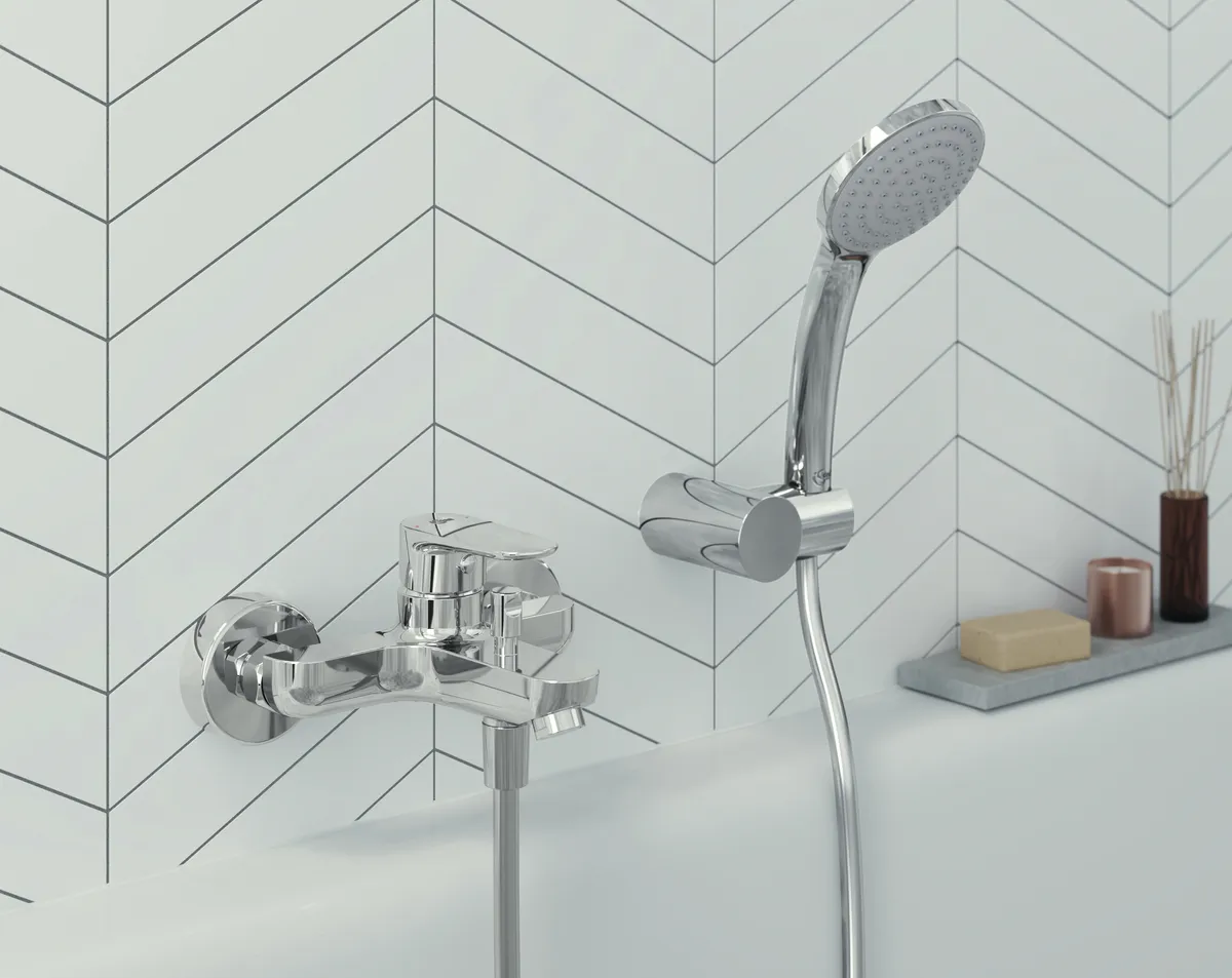 Handbrause-Set Idealrain 1-Funktionshandbrause, Durchmesser:100mm Chrom Handbrause-Set Idealrain 1-Funktionshandbrause, Durchmesser:100mm Chrom