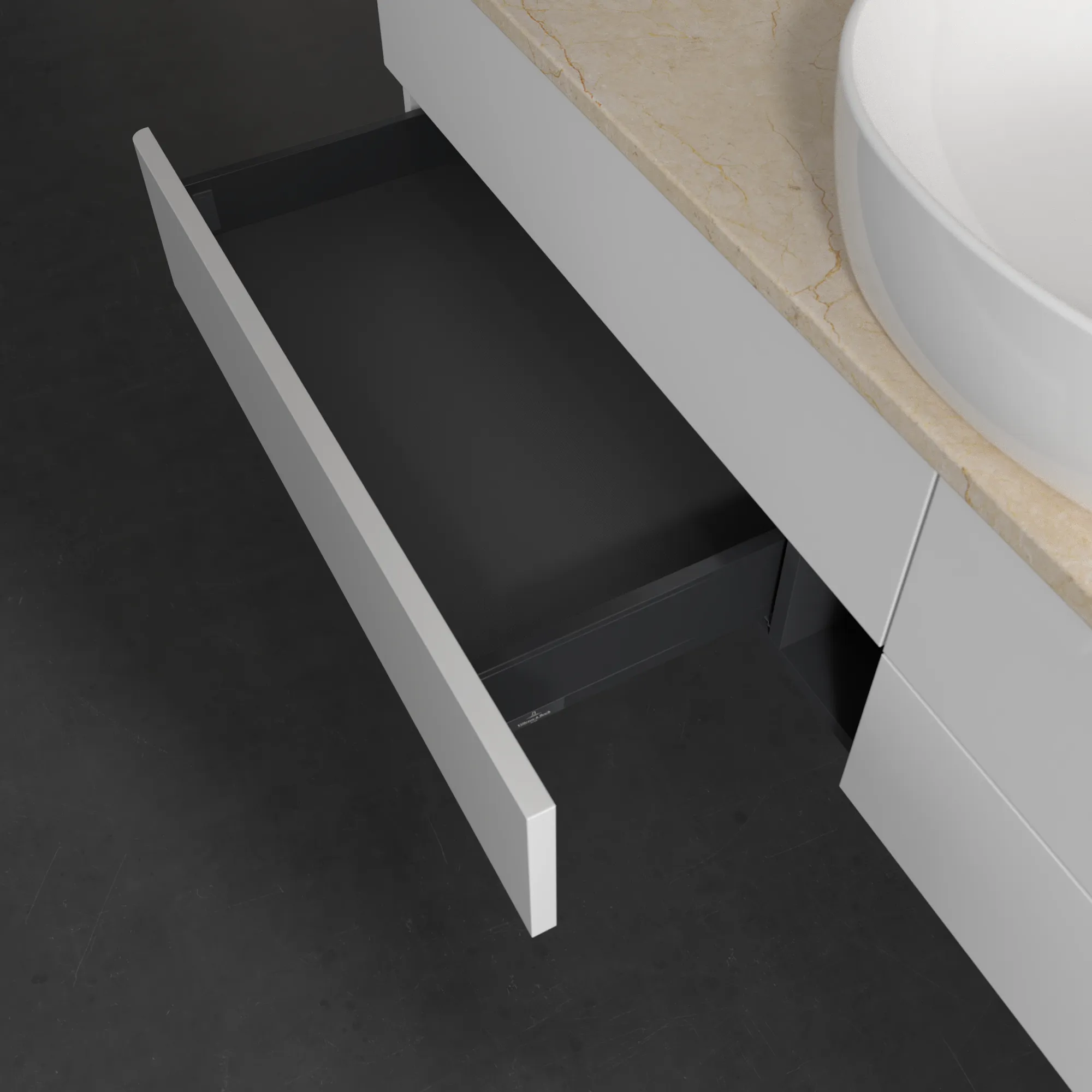Villeroy & Boch Waschtischunterschrank „Antao“ 1600 × 360 × 500 mm Glossy White Lacquer, für Becken mittig, ohne Beleuchtung