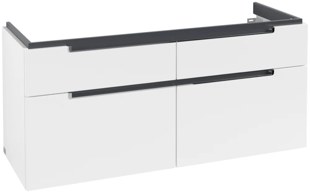 Villeroy & Boch Waschbeckenunterschrank Subway 2.0, eckig, White Matt, 1287 x 590 x 449 mm, 4 Auszüge, mittige Wanneneinbauposition Villeroy & Boch Waschbeckenunterschrank Subway 2.0, eckig, White Matt, 1287 x 590 x 449 mm, 4 Auszüge, mittige Wanneneinbauposition