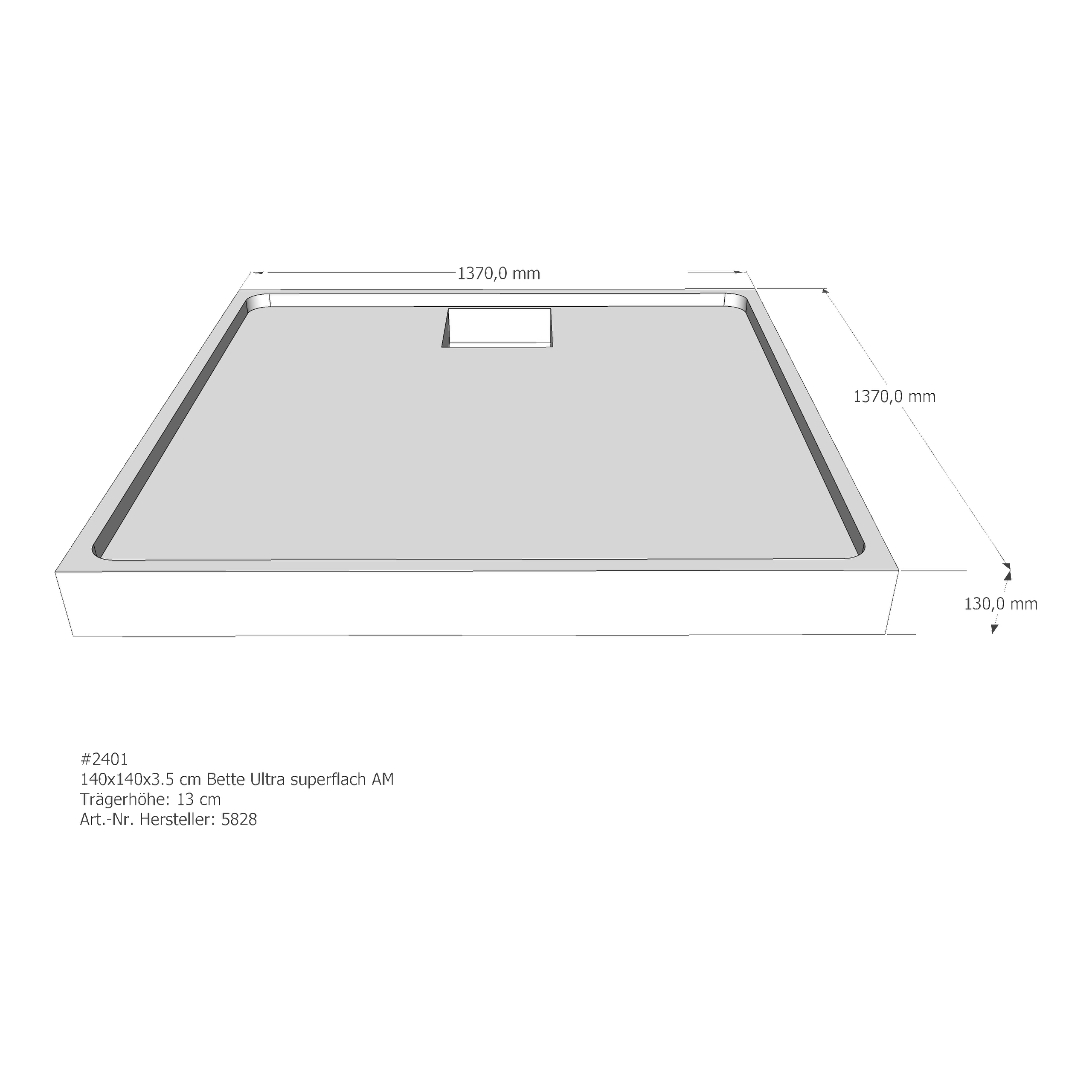 Duschwannenträger für Bette Ultra (superflach) 140 × 140 × 3,5 cm Duschwannenträger für Bette Ultra (superflach) 140 × 140 × 3,5 cm