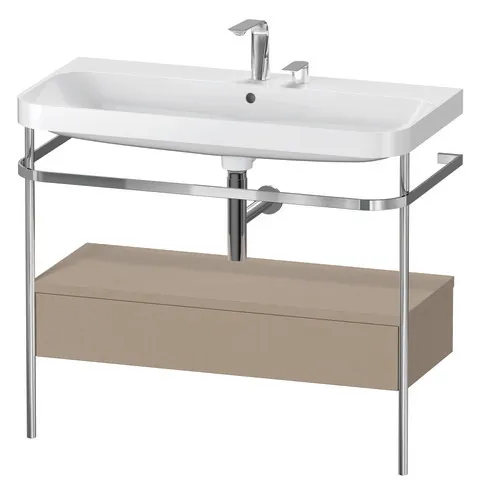 Duravit Waschtischunterschrank c-shaped Set mit Metallkonsole und Schubkasten „Happy D.2 Plus“ 97,5 × 85 × 49 cm Duravit Waschtischunterschrank c-shaped Set mit Metallkonsole und Schubkasten „Happy D.2 Plus“ 97,5 × 85 × 49 cm