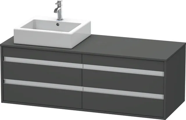 Duravit Waschtischunterschrank wandhängend „Ketho“ 140 × 49,6 × 55 cm Graphit Matt Duravit Waschtischunterschrank wandhängend „Ketho“ 140 × 49,6 × 55 cm Graphit Matt
