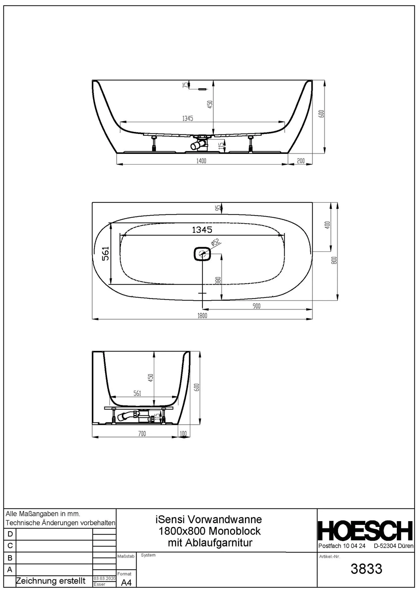 Hoesch iSensi Vorwand 1800x800 Monolith Weiß Hoesch iSensi Vorwand 1800x800 Monolith Weiß