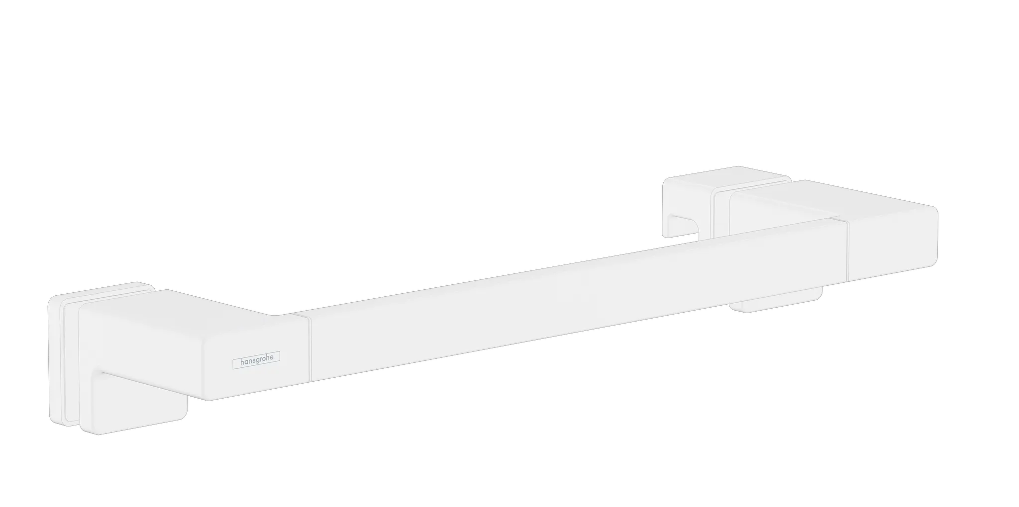 Hansgrohe AddStoris Q Duschtürgriff mattweiß, Länge 398 mm, verdeckte Befestigung