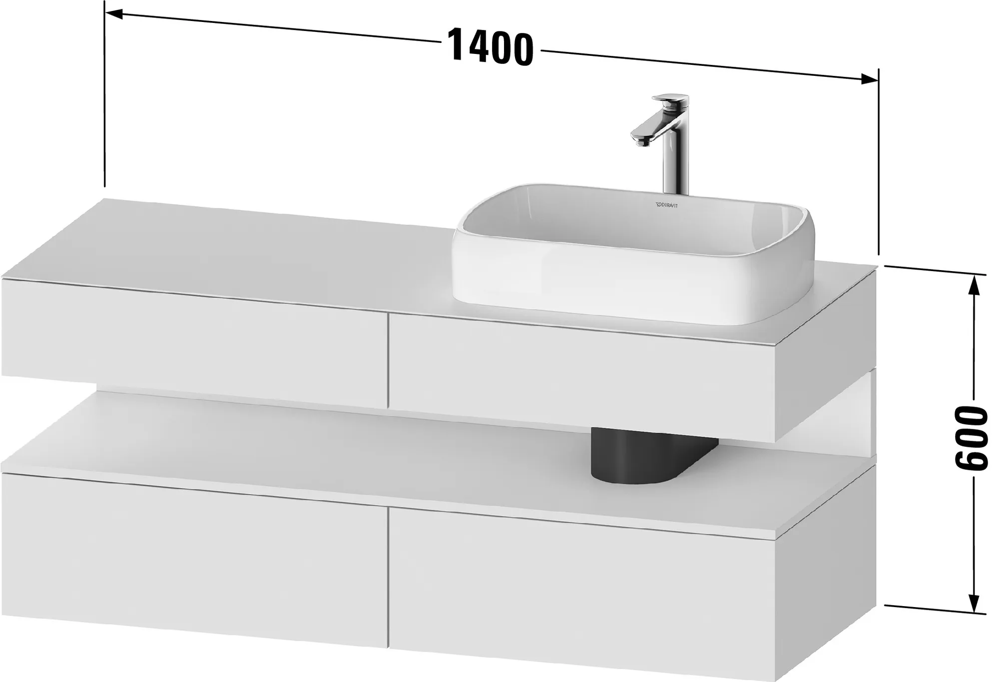 Duravit Waschtischunterschrank wandhängend „Qatego“ Duravit Waschtischunterschrank wandhängend „Qatego“