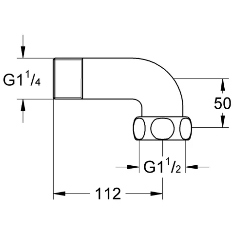 Anschlusswinkel 12430, für Grohtherm XL DN 32, chrom Anschlusswinkel 12430, für Grohtherm XL DN 32, chrom