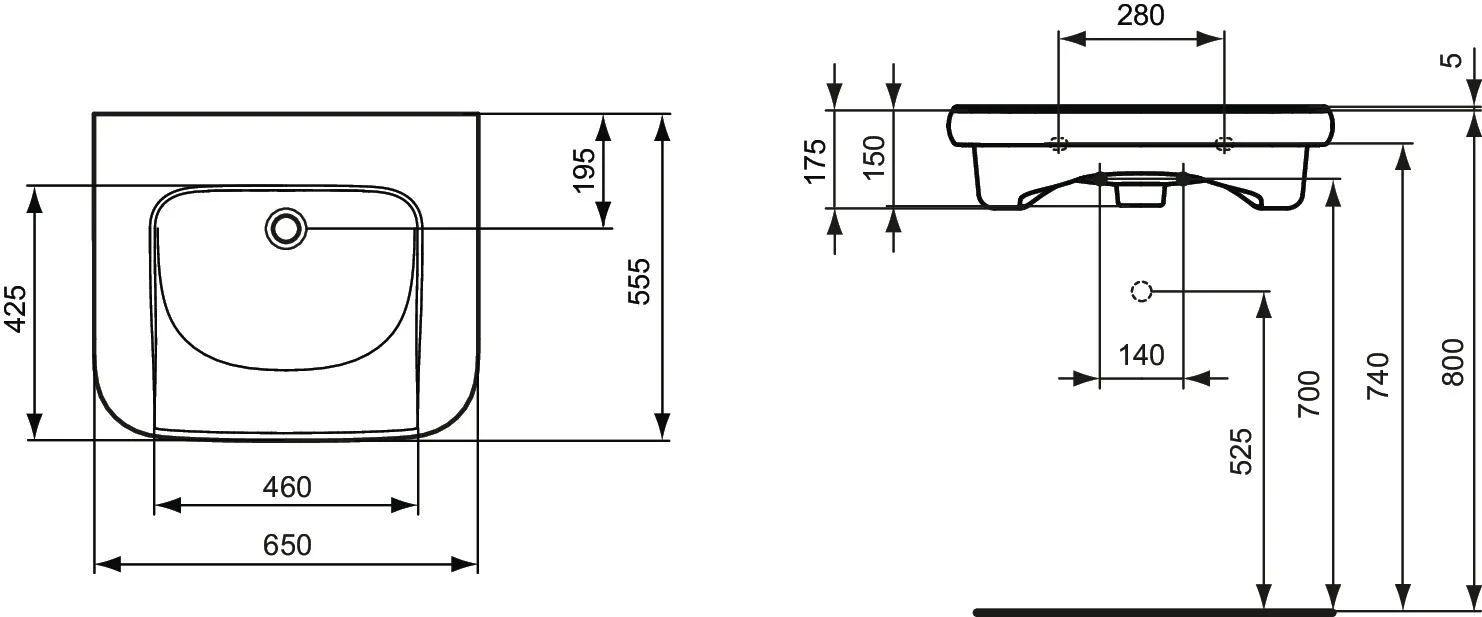 Waschbecken „Contour21“ 65 × 55,5 × 17,5 cm Waschbecken „Contour21“ 65 × 55,5 × 17,5 cm