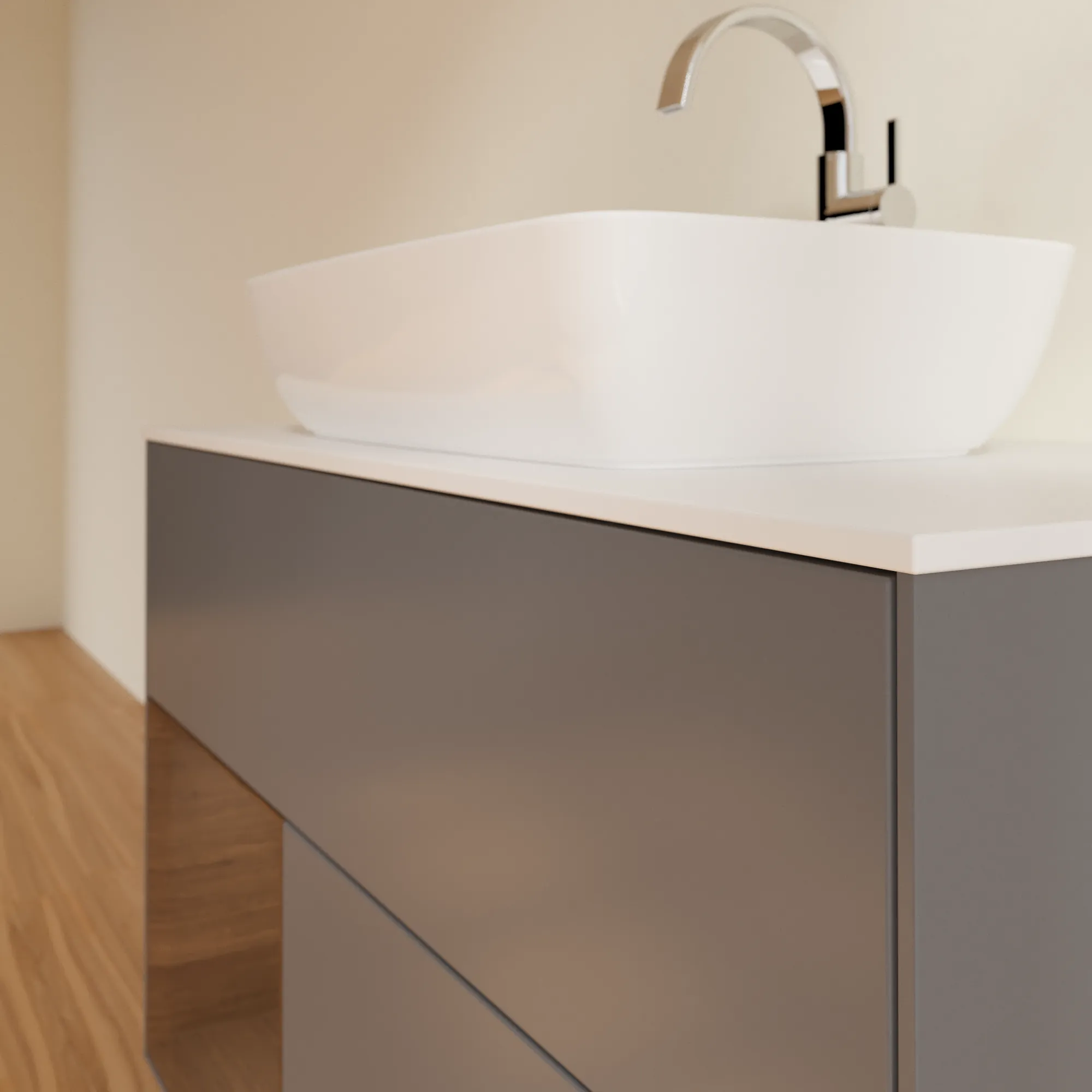 Villeroy & Boch Waschtischunterschrank „Finion“ für Schrankwaschtisch 1000 × 603 × 501 mm Anthracite Matt Lacquer, für Becken mittig, mit Hahnlochbohrung Villeroy & Boch Waschtischunterschrank „Finion“ für Schrankwaschtisch 1000 × 603 × 501 mm Anthracite Matt Lacquer, für Becken mittig, mit Hahnlochbohrung