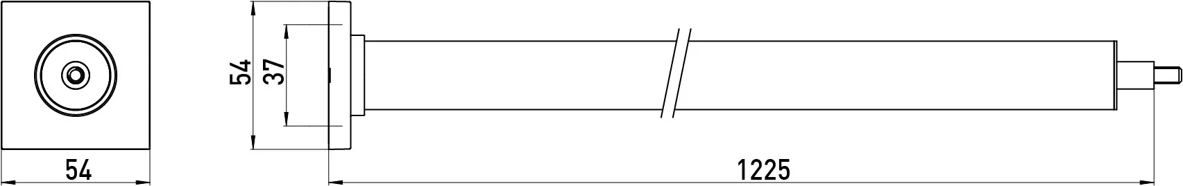 system 2 Deckenabhängung für Duschvorhangstangen, 1225 mm, chrom